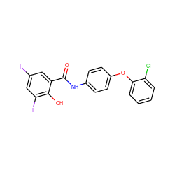 O=C(Nc1ccc(Oc2ccccc2Cl)cc1)c1cc(I)cc(I)c1O ZINC000169328443