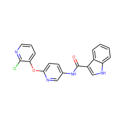 O=C(Nc1ccc(Oc2cccnc2Cl)nc1)c1c[nH]c2ccccc12 ZINC000040933686