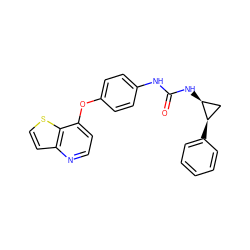 O=C(Nc1ccc(Oc2ccnc3ccsc23)cc1)N[C@H]1C[C@H]1c1ccccc1 ZINC000035932586