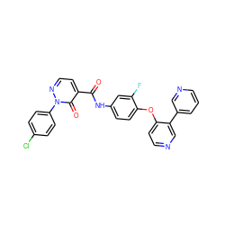 O=C(Nc1ccc(Oc2ccncc2-c2cccnc2)c(F)c1)c1ccnn(-c2ccc(Cl)cc2)c1=O ZINC001772643664