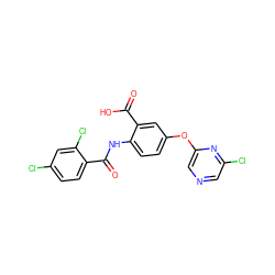 O=C(Nc1ccc(Oc2cncc(Cl)n2)cc1C(=O)O)c1ccc(Cl)cc1Cl ZINC000012358154