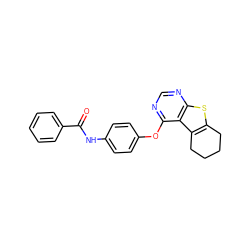 O=C(Nc1ccc(Oc2ncnc3sc4c(c23)CCCC4)cc1)c1ccccc1 ZINC000000706878