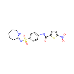 O=C(Nc1ccc(S(=O)(=O)/N=C2/CCCCCN2)cc1)c1ccc([N+](=O)[O-])s1 ZINC000012949640