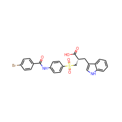 O=C(Nc1ccc(S(=O)(=O)C[C@@H](Cc2c[nH]c3ccccc23)C(=O)O)cc1)c1ccc(Br)cc1 ZINC000028566519