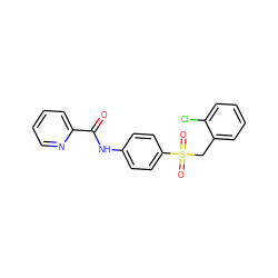 O=C(Nc1ccc(S(=O)(=O)Cc2ccccc2Cl)cc1)c1ccccn1 ZINC000058581222