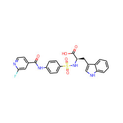 O=C(Nc1ccc(S(=O)(=O)N[C@H](Cc2c[nH]c3ccccc23)C(=O)O)cc1)c1ccnc(F)c1 ZINC000096923535