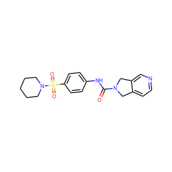 O=C(Nc1ccc(S(=O)(=O)N2CCCCC2)cc1)N1Cc2ccncc2C1 ZINC000167080392