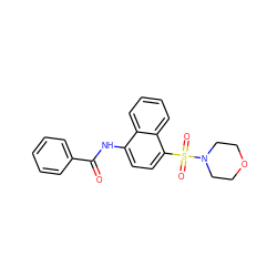 O=C(Nc1ccc(S(=O)(=O)N2CCOCC2)c2ccccc12)c1ccccc1 ZINC000000823152