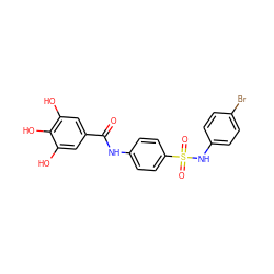 O=C(Nc1ccc(S(=O)(=O)Nc2ccc(Br)cc2)cc1)c1cc(O)c(O)c(O)c1 ZINC000043019478