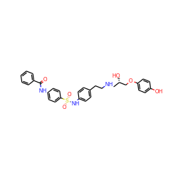 O=C(Nc1ccc(S(=O)(=O)Nc2ccc(CCNC[C@H](O)COc3ccc(O)cc3)cc2)cc1)c1ccccc1 ZINC000034801548