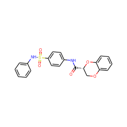 O=C(Nc1ccc(S(=O)(=O)Nc2ccccc2)cc1)[C@H]1COc2ccccc2O1 ZINC000000916395