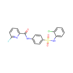 O=C(Nc1ccc(S(=O)(=O)Nc2ccccc2Cl)cc1)c1cccc(F)n1 ZINC000058583046