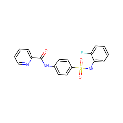 O=C(Nc1ccc(S(=O)(=O)Nc2ccccc2F)cc1)c1ccccn1 ZINC000058592160