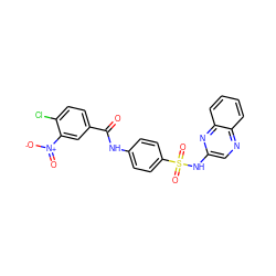 O=C(Nc1ccc(S(=O)(=O)Nc2cnc3ccccc3n2)cc1)c1ccc(Cl)c([N+](=O)[O-])c1 ZINC000002743101