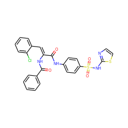 O=C(Nc1ccc(S(=O)(=O)Nc2nccs2)cc1)/C(=C/c1ccccc1Cl)NC(=O)c1ccccc1 ZINC000017297512