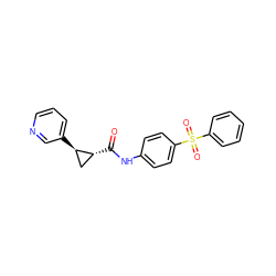 O=C(Nc1ccc(S(=O)(=O)c2ccccc2)cc1)[C@@H]1C[C@H]1c1cccnc1 ZINC000103241107