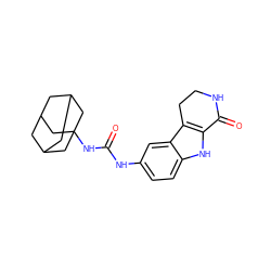 O=C(Nc1ccc2[nH]c3c(c2c1)CCNC3=O)NC12CC3CC(CC(C3)C1)C2 ZINC000028820123