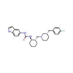 O=C(Nc1ccc2[nH]ccc2c1)N[C@@H]1CCCC[C@H]1CN1CCC[C@@H](Cc2ccc(F)cc2)C1 ZINC000013613312