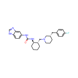 O=C(Nc1ccc2[nH]cnc2c1)N[C@@H]1CCCC[C@H]1CN1CCC[C@@H](Cc2ccc(F)cc2)C1 ZINC000013613334