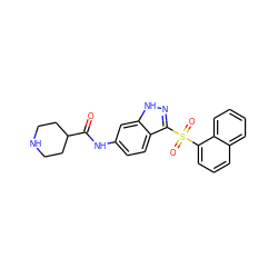 O=C(Nc1ccc2c(S(=O)(=O)c3cccc4ccccc34)n[nH]c2c1)C1CCNCC1 ZINC000035285428