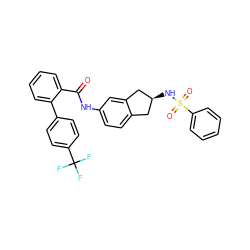 O=C(Nc1ccc2c(c1)C[C@@H](NS(=O)(=O)c1ccccc1)C2)c1ccccc1-c1ccc(C(F)(F)F)cc1 ZINC000027524118