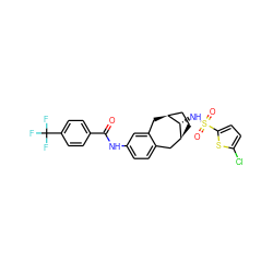 O=C(Nc1ccc2c(c1)C[C@H]1CC[C@@H](C2)[C@H]1NS(=O)(=O)c1ccc(Cl)s1)c1ccc(C(F)(F)F)cc1 ZINC000138846133