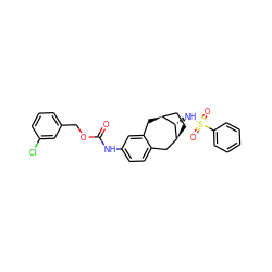 O=C(Nc1ccc2c(c1)C[C@H]1CC[C@@H](C2)[C@H]1NS(=O)(=O)c1ccccc1)OCc1cccc(Cl)c1 ZINC000028353179