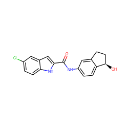 O=C(Nc1ccc2c(c1)CC[C@H]2O)c1cc2cc(Cl)ccc2[nH]1 ZINC000003963206