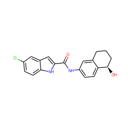 O=C(Nc1ccc2c(c1)CCC[C@H]2O)c1cc2cc(Cl)ccc2[nH]1 ZINC000003963205