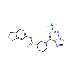 O=C(Nc1ccc2c(c1)CCC2)[C@H]1CCCN(c2cc(C(F)(F)F)nc3ncnn23)C1 ZINC001772573980