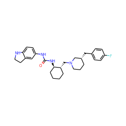 O=C(Nc1ccc2c(c1)CCN2)N[C@@H]1CCCC[C@H]1CN1CCC[C@@H](Cc2ccc(F)cc2)C1 ZINC000013613328