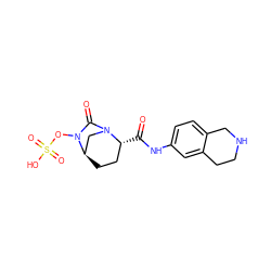 O=C(Nc1ccc2c(c1)CCNC2)[C@@H]1CC[C@@H]2CN1C(=O)N2OS(=O)(=O)O ZINC000096168617