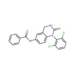 O=C(Nc1ccc2c(c1)CNC(=O)N2c1c(Cl)cccc1Cl)c1ccccc1 ZINC000013588786