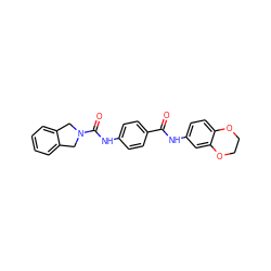 O=C(Nc1ccc2c(c1)OCCO2)c1ccc(NC(=O)N2Cc3ccccc3C2)cc1 ZINC000166803826