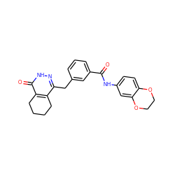 O=C(Nc1ccc2c(c1)OCCO2)c1cccc(Cc2n[nH]c(=O)c3c2CCCC3)c1 ZINC000169135003