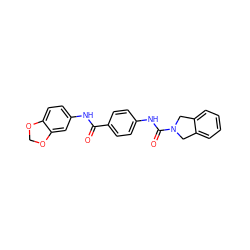 O=C(Nc1ccc2c(c1)OCO2)c1ccc(NC(=O)N2Cc3ccccc3C2)cc1 ZINC000166014903