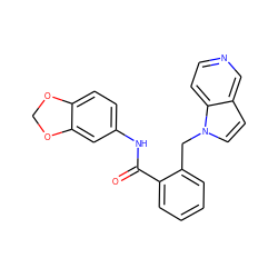 O=C(Nc1ccc2c(c1)OCO2)c1ccccc1Cn1ccc2cnccc21 ZINC000028572393