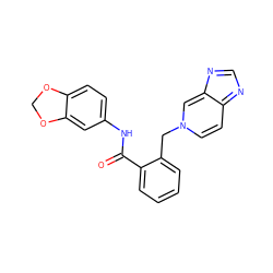 O=C(Nc1ccc2c(c1)OCO2)c1ccccc1Cn1ccc2ncnc-2c1 ZINC000100062288