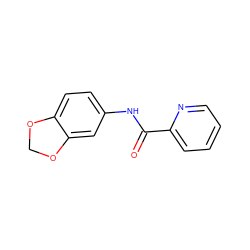 O=C(Nc1ccc2c(c1)OCO2)c1ccccn1 ZINC000000171065