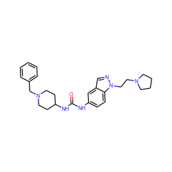 O=C(Nc1ccc2c(cnn2CCN2CCCC2)c1)NC1CCN(Cc2ccccc2)CC1 ZINC000028525171