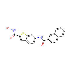 O=C(Nc1ccc2cc(C(=O)NO)sc2c1)c1ccc2ccccc2c1 ZINC000029133526