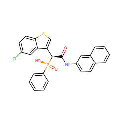 O=C(Nc1ccc2ccccc2c1)[C@H](c1csc2ccc(Cl)cc12)[P@@](=O)(O)c1ccccc1 ZINC000040752836