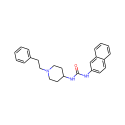 O=C(Nc1ccc2ccccc2c1)NC1CCN(CCc2ccccc2)CC1 ZINC000028708662