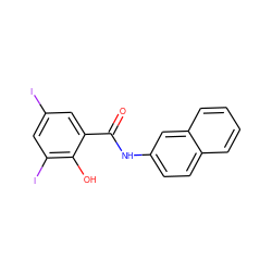 O=C(Nc1ccc2ccccc2c1)c1cc(I)cc(I)c1O ZINC000169328444