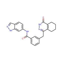 O=C(Nc1ccc2cn[nH]c2c1)c1cccc(Cc2n[nH]c(=O)c3c2CCCC3)c1 ZINC000169188769