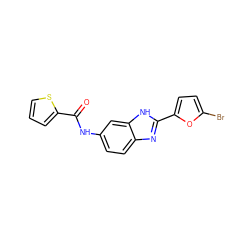 O=C(Nc1ccc2nc(-c3ccc(Br)o3)[nH]c2c1)c1cccs1 ZINC000006498777