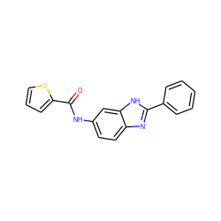 O=C(Nc1ccc2nc(-c3ccccc3)[nH]c2c1)c1cccs1 ZINC000013111699