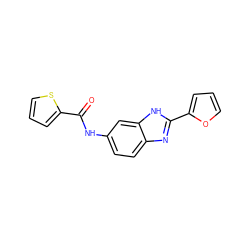 O=C(Nc1ccc2nc(-c3ccco3)[nH]c2c1)c1cccs1 ZINC000001263438