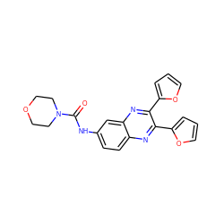 O=C(Nc1ccc2nc(-c3ccco3)c(-c3ccco3)nc2c1)N1CCOCC1 ZINC000000780594