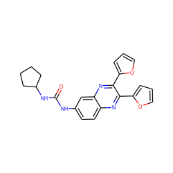 O=C(Nc1ccc2nc(-c3ccco3)c(-c3ccco3)nc2c1)NC1CCCC1 ZINC000066148943